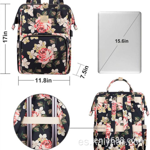 Bolsas escolares estampadas en flores mochila de viajes causales